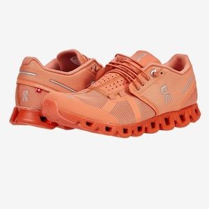 On cloud Swiss running shoes orange/peach ON QC cloud runners